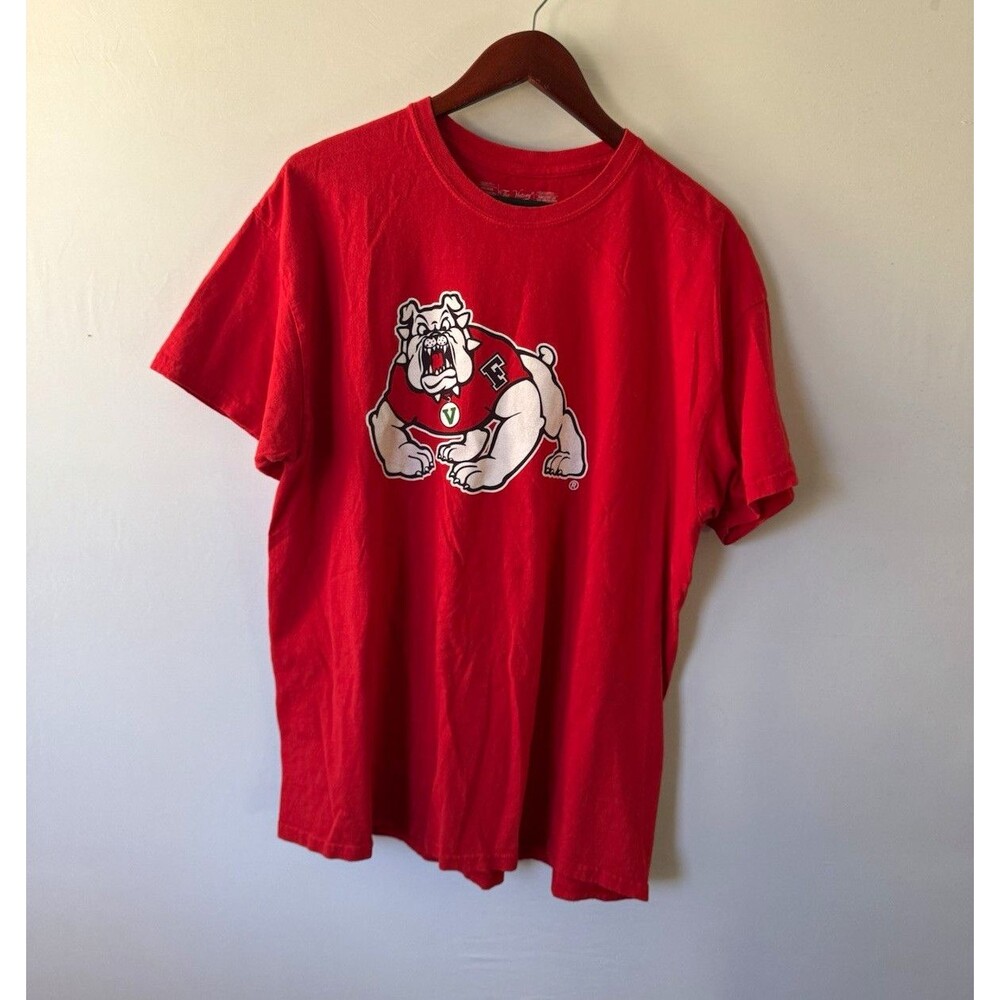 The Victory Fresno State Bulldogs T Shirt Mens L Red Bulldog Graphic NCAA Tee